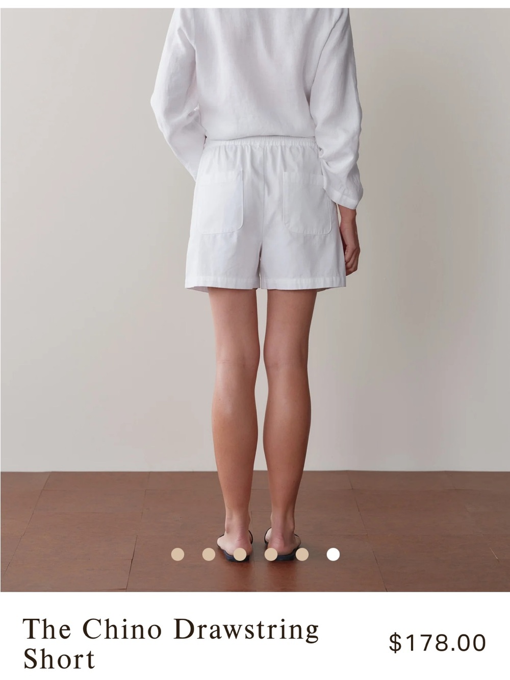Donni Chino Drawstring Short Powder White Size S Small - Picture 2 of 9